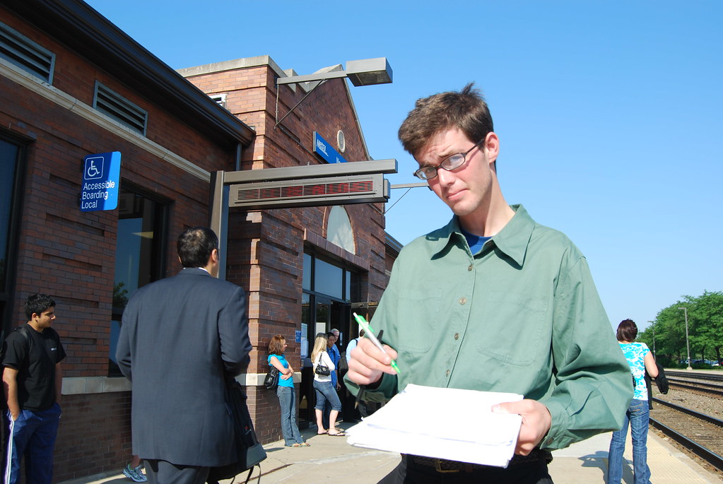 Volunteer at Naperville Metra Station