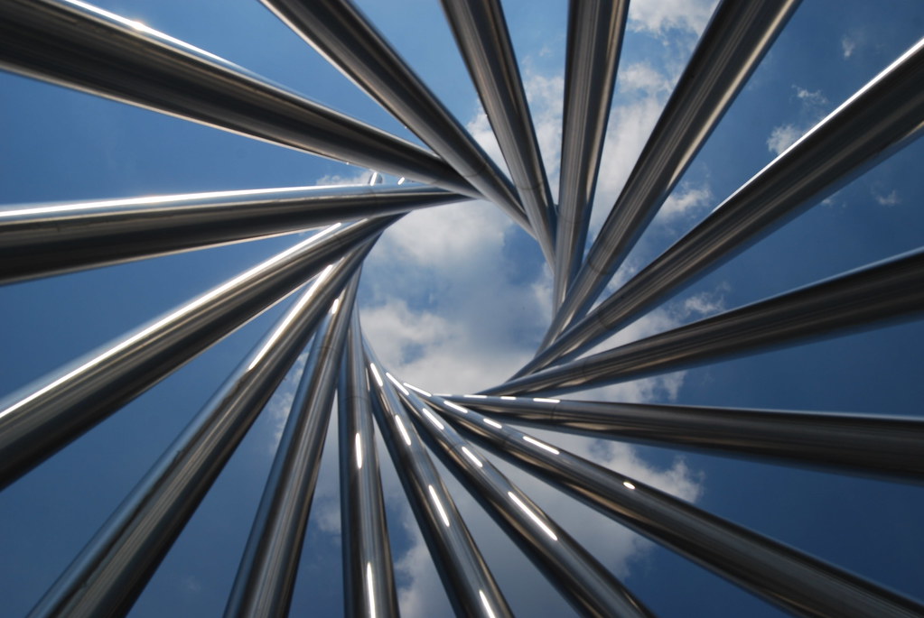 “Tractricious” Metal Cylinder Sculpture at Fermilab