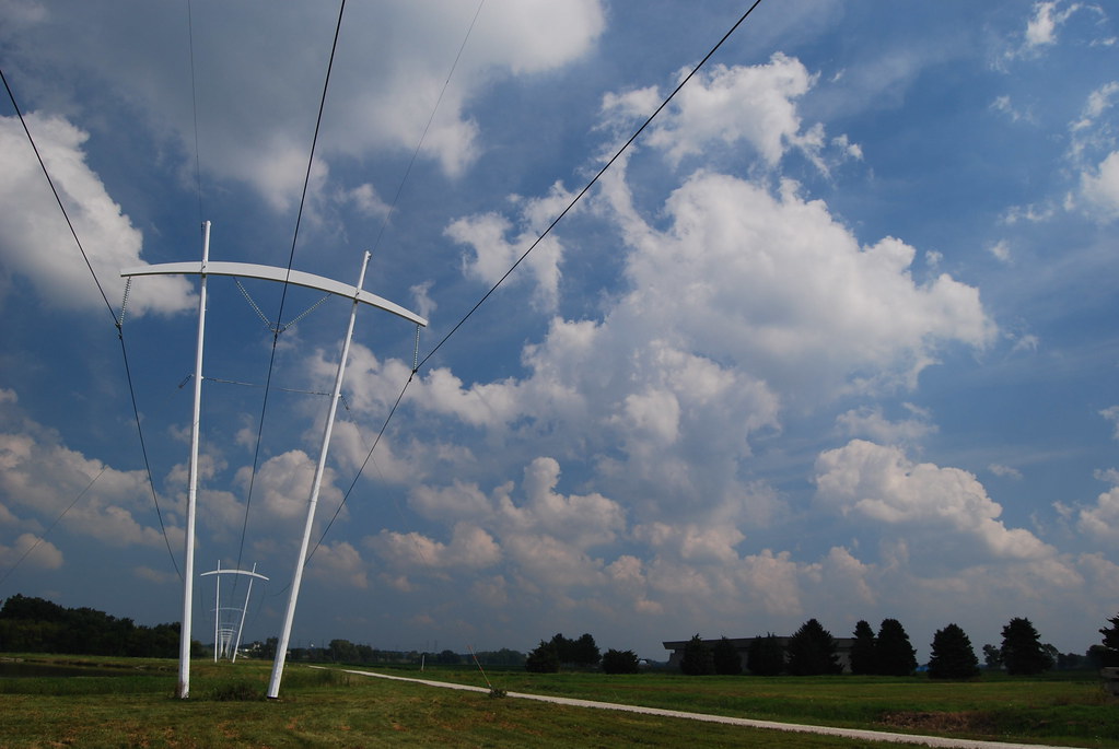 Fermilab Iconic Pi-Shaped Power Lines