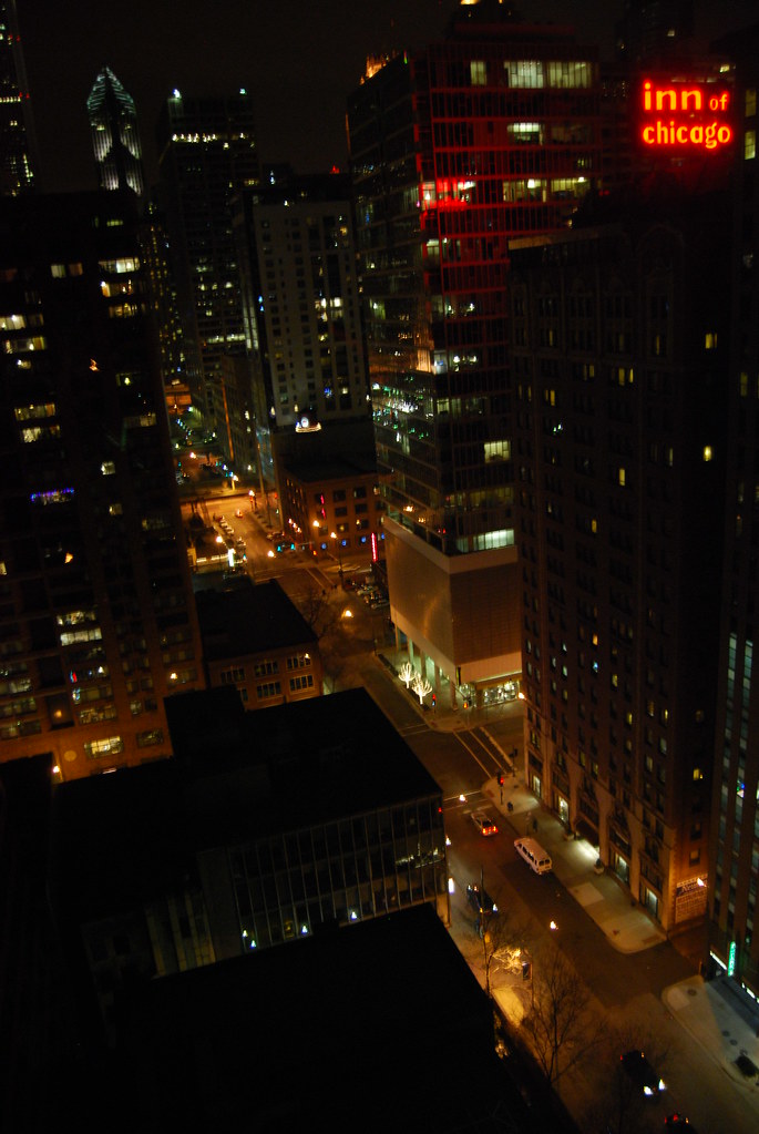 View from Chicago Hotel Wyndham at Night