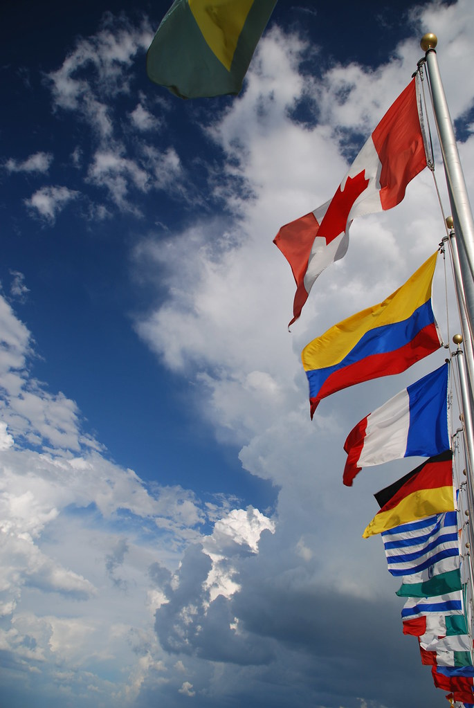Flags at Fermilab’s Wilson Hall