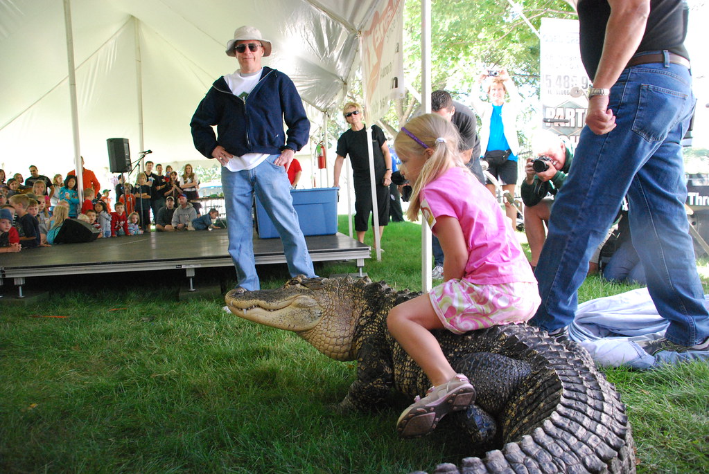 Girl on Alligator at Naperville Last Fling