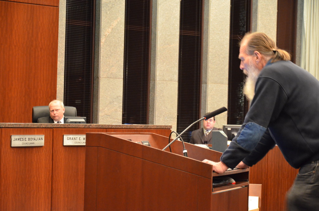 Scott Huber Speaking at City Hall Meeting