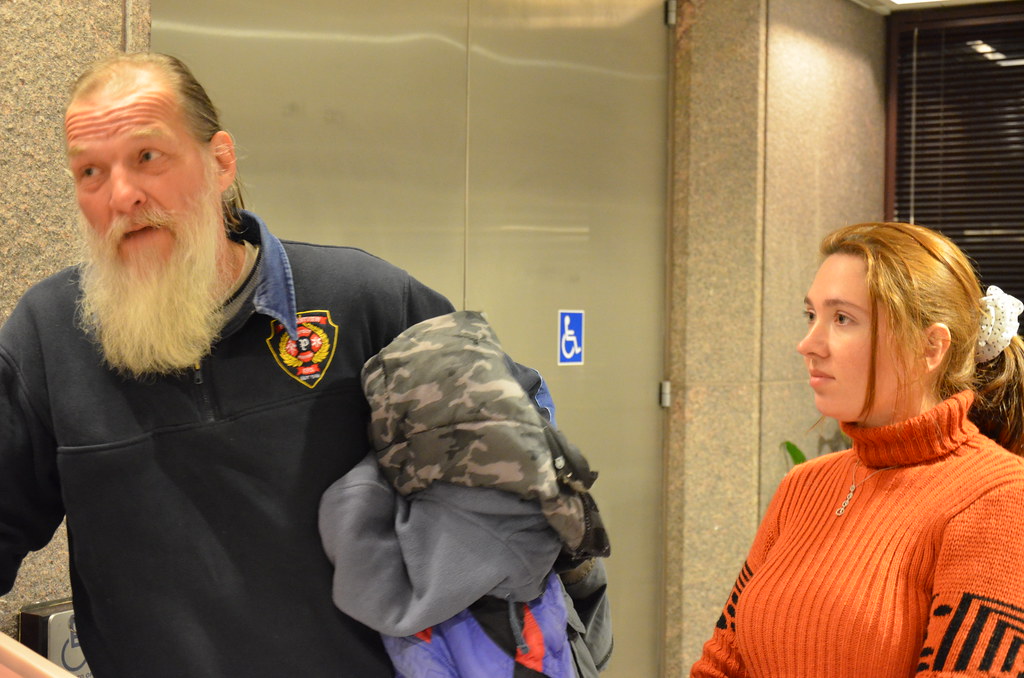 Scott Huber and Svetlana Ostrovskaya at City Hall Meeting