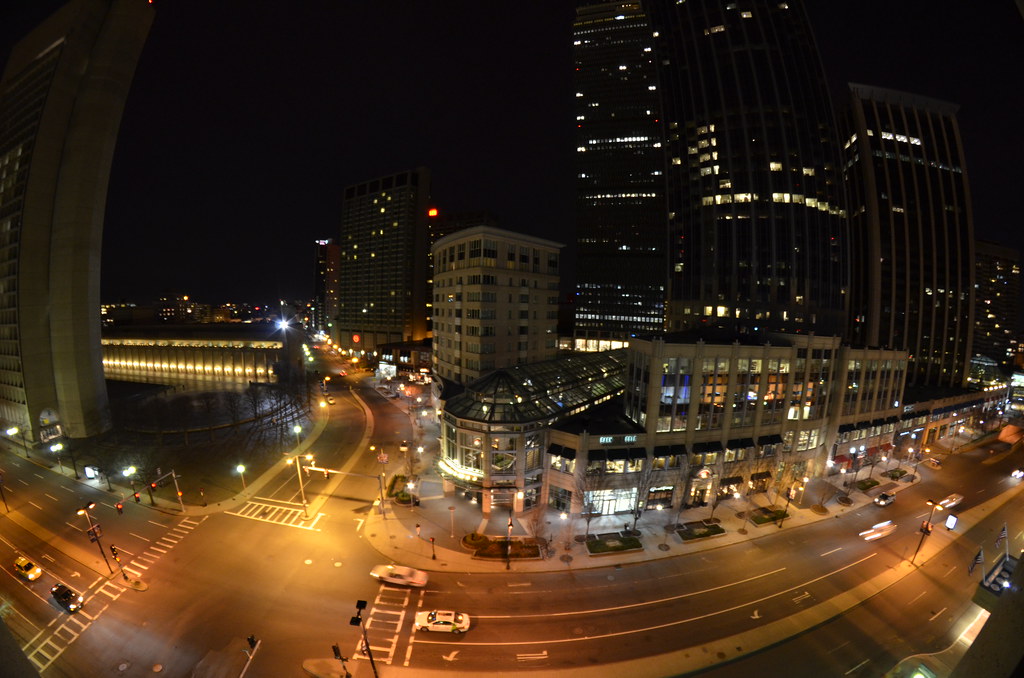 View of Prudential Center from The Colonnade Boston 002