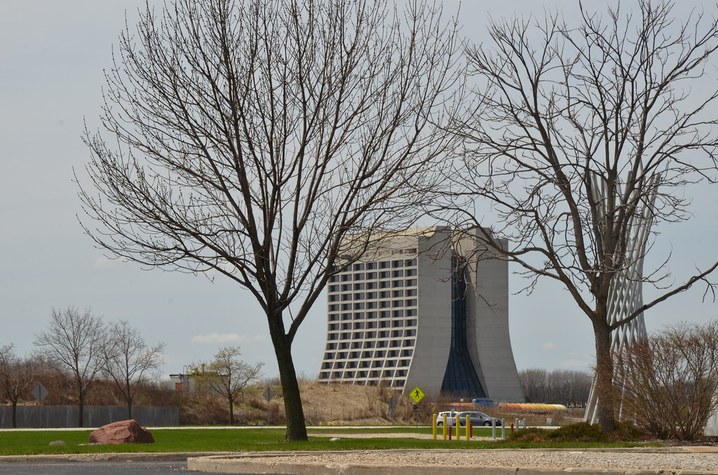 Fermilab Tractricious Sculpture and Wilson Hall