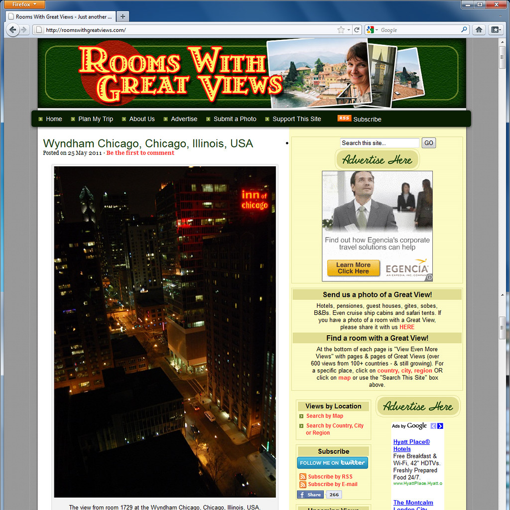 View from Wyndham Chicago used by RoomsWithGreatViews.com