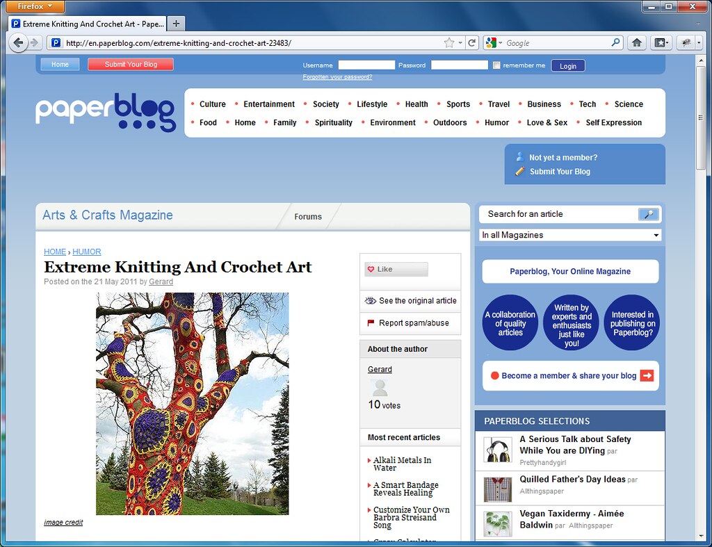 Image used on Extreme Knitting And Crochet Art