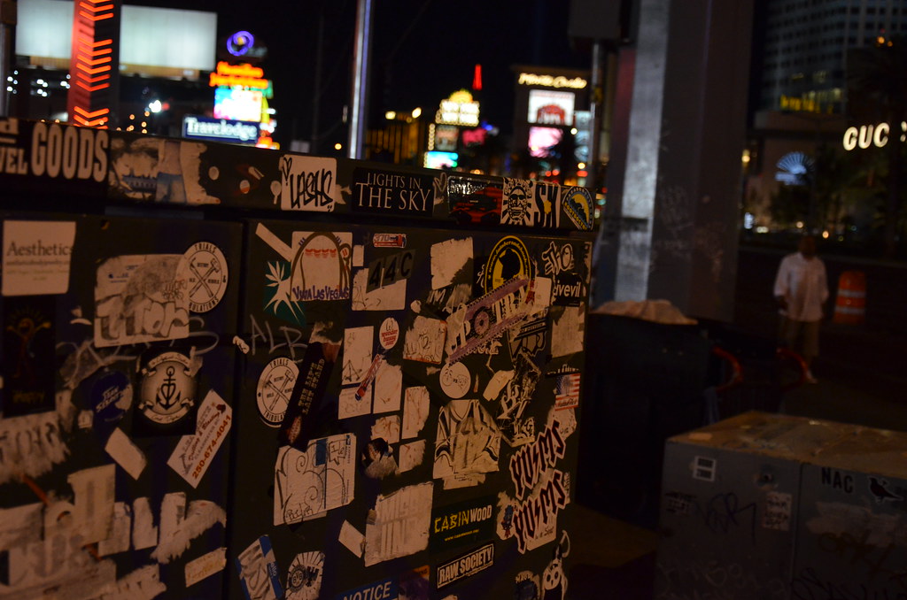 Graffiti Stickers on the Las Vegas Strip