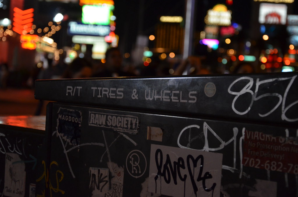 Graffiti Stickers on the Las Vegas Strip