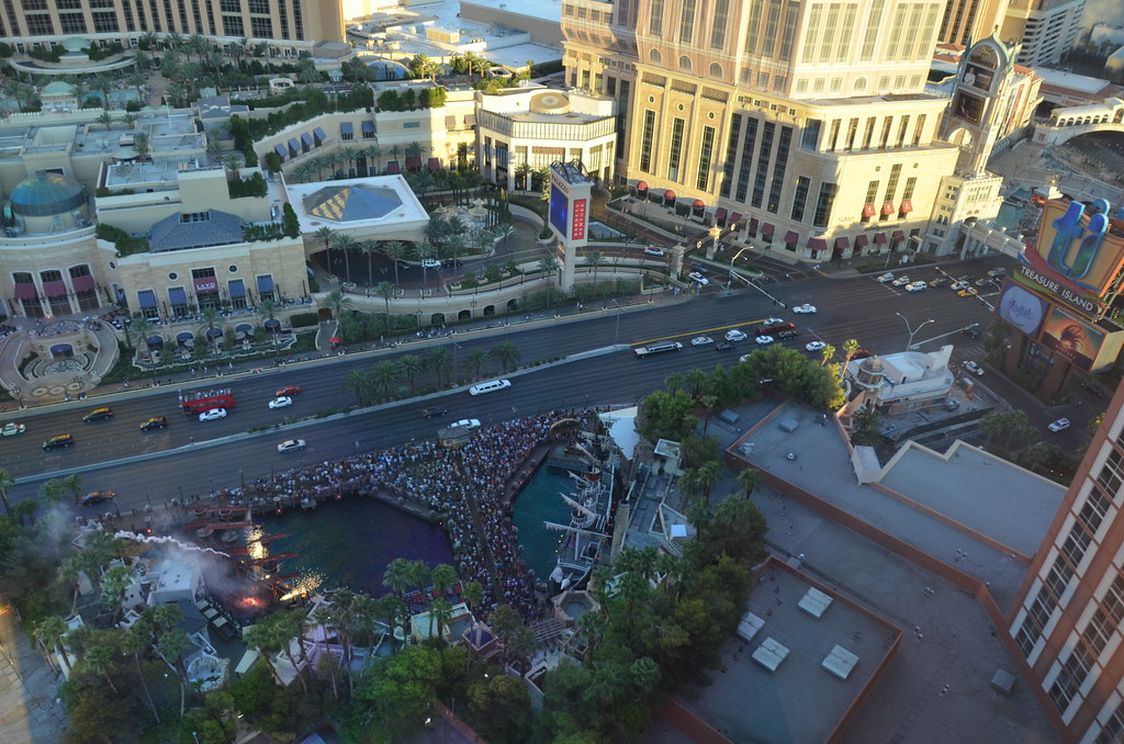 Treasure Island View of Pirate Battle Show
