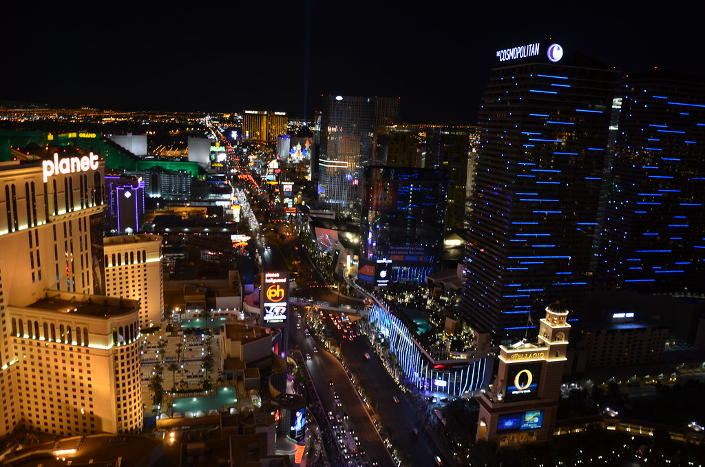View of Las Vegas from the Eiffel Tower at the Paris Las Vegas Hotel and Casino