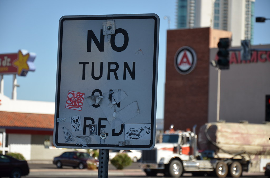 No Turn on Read Sign Graffiti