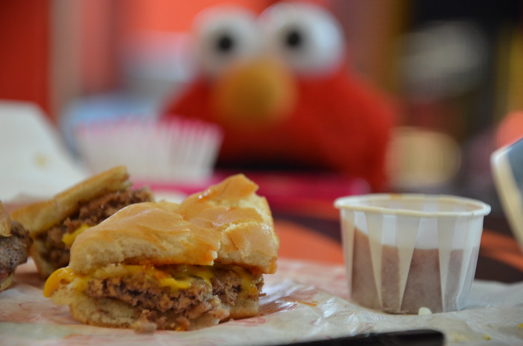 Elmo with Burger
