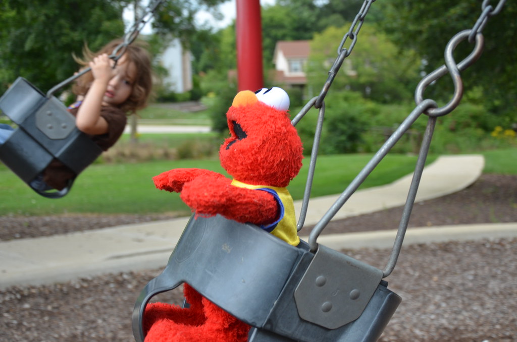 Emlo in a Baby Swing