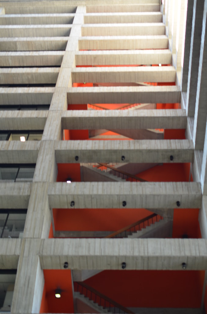 Orange Stairs at Fermilab Wilson Hall