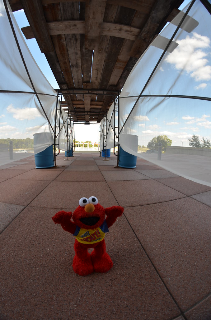 Elmo at Fermilab Wilson Hall During Construction