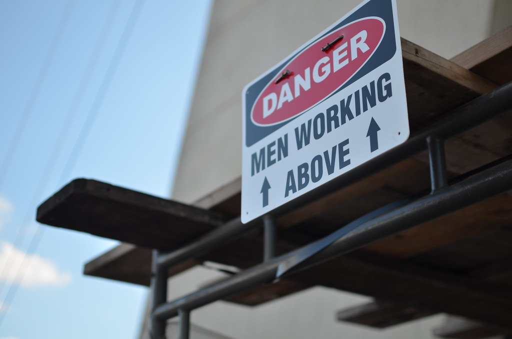 Danger Men Working Above Sign