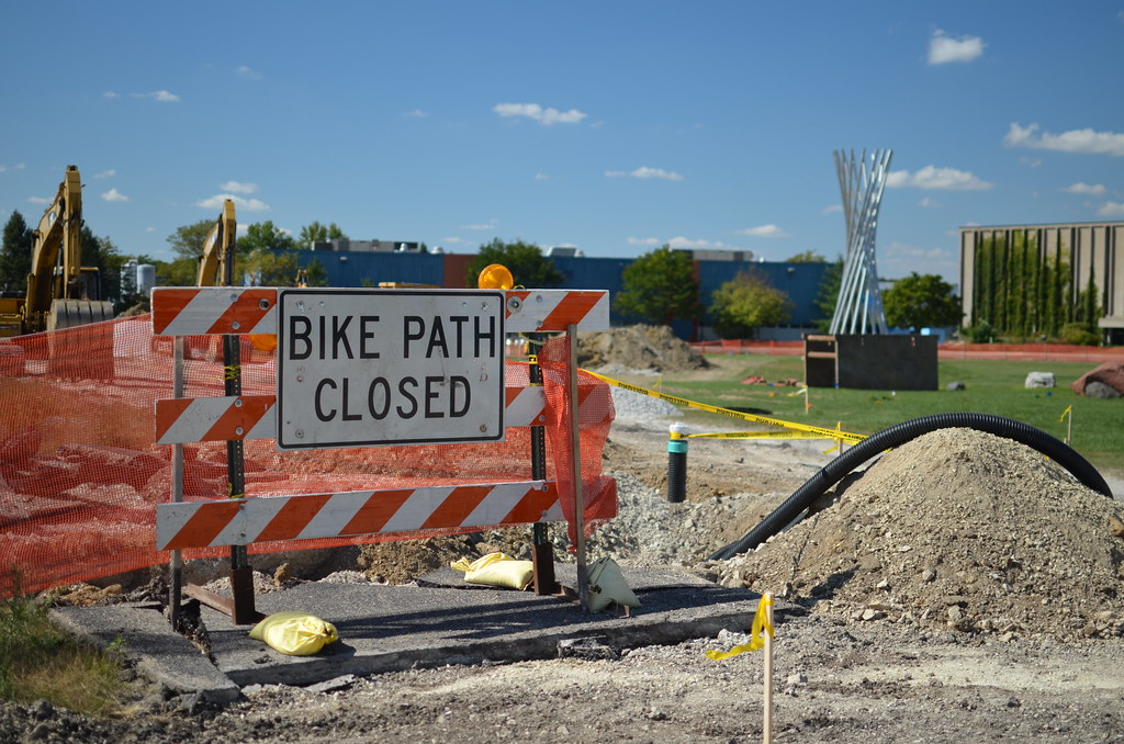 Fermilab Bike Path Closed During Construction