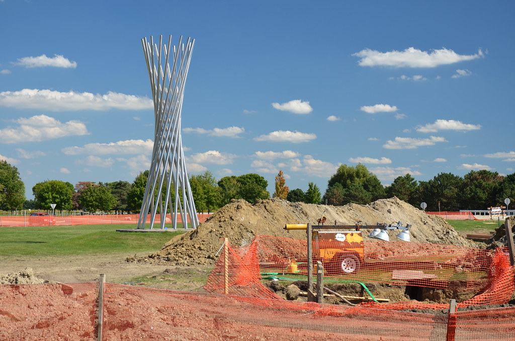 Fermilab Tractricious Sculpture During Construction