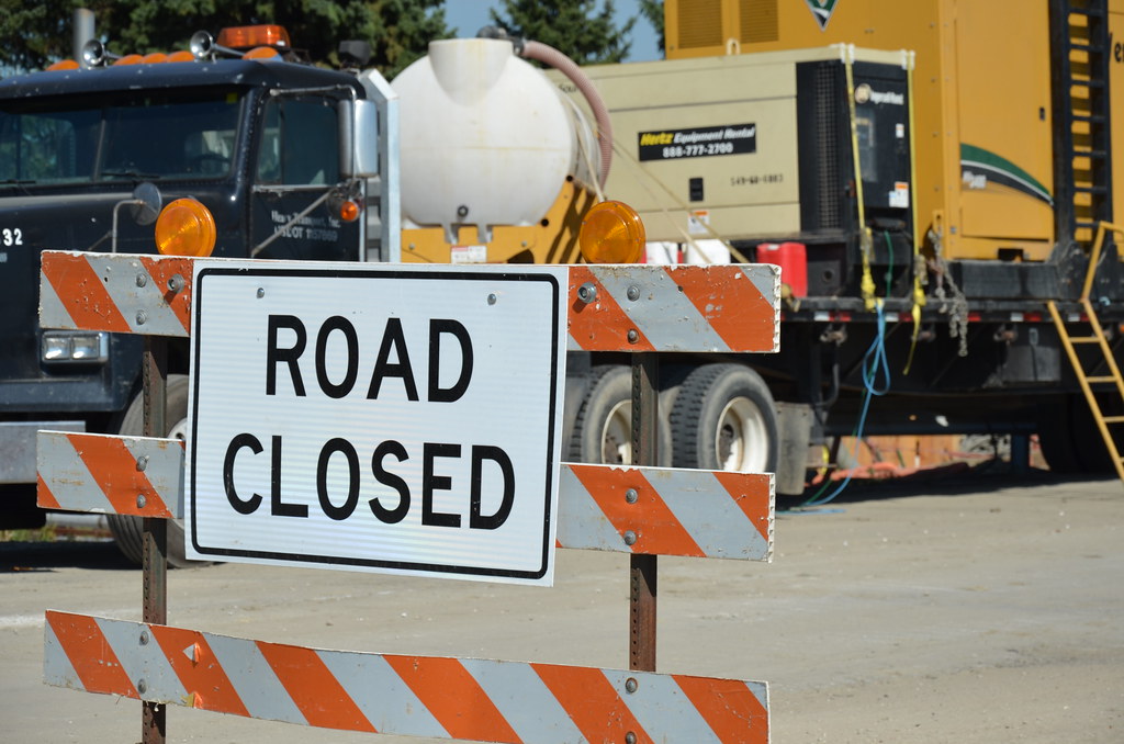 Road Closed for Fermilab Construction
