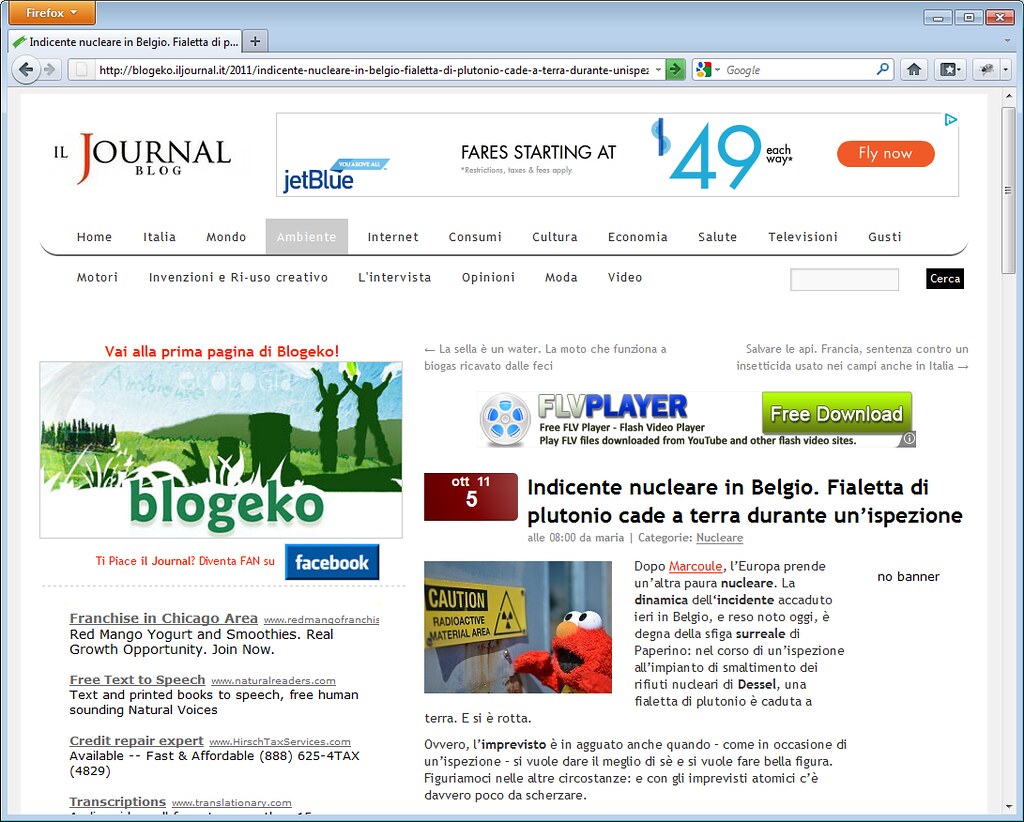 Image used on in article about plutonium incident in Belgium
