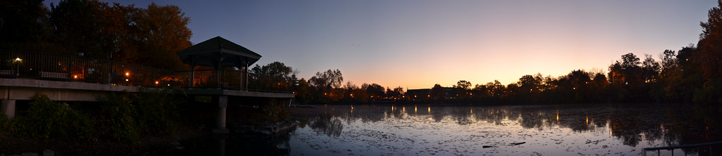 Sunrise over Naperville Riverwalk