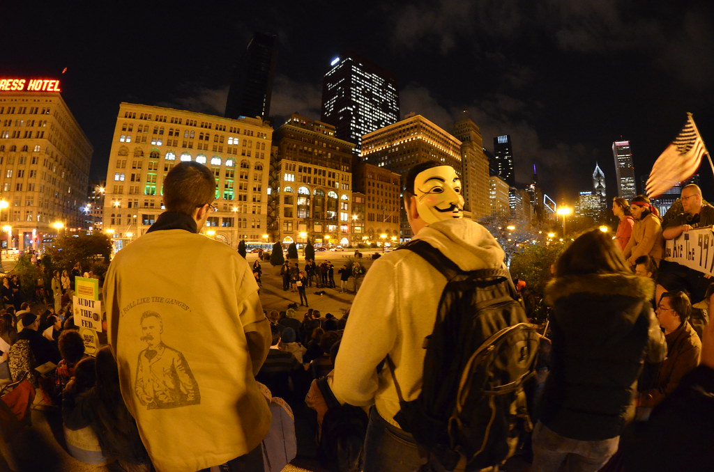 Occupy Chicago Protest Rally at Grant Park Fisheye