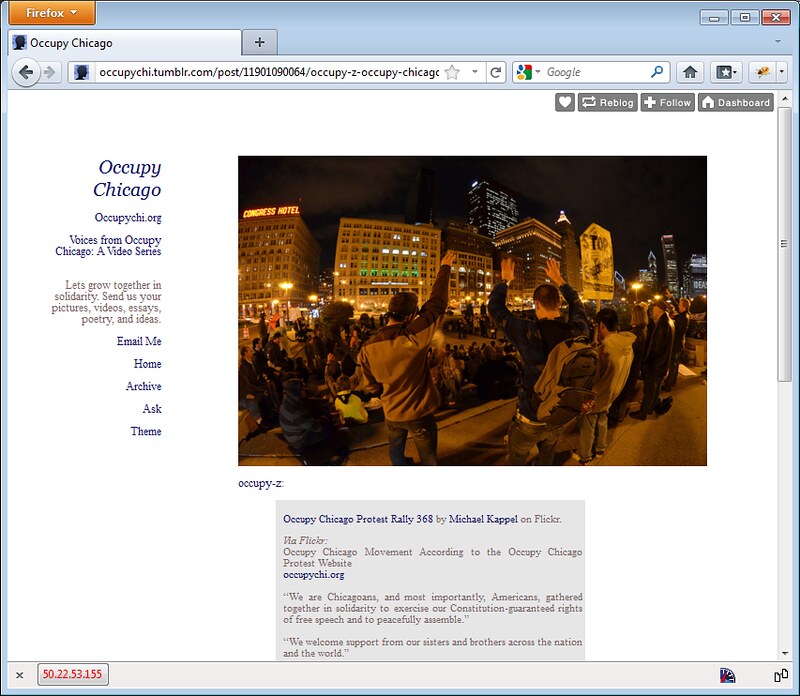 Image used on Official Occupy Chicago Tumblr Blog