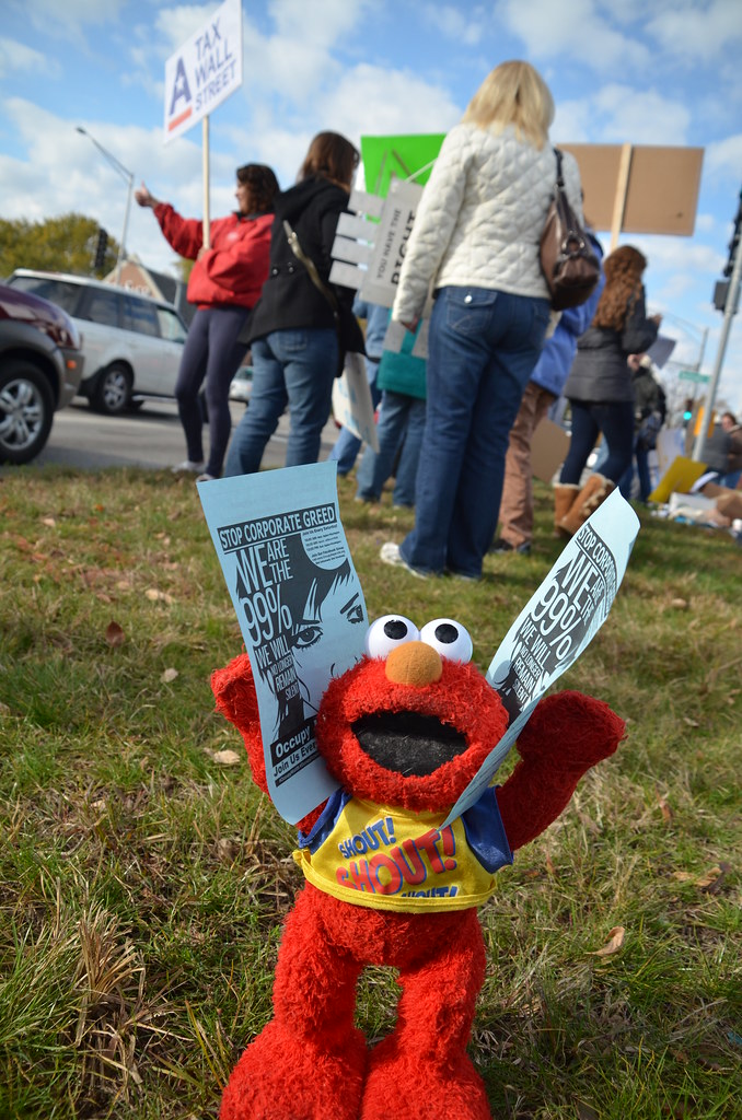 Elmo at Occupy Naperville