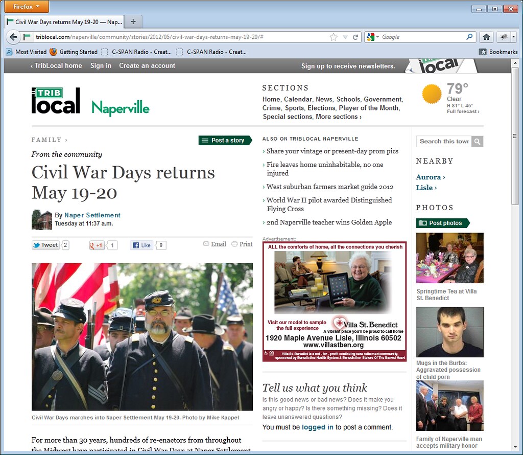 Image used by Naper Settlement for Civil War Days