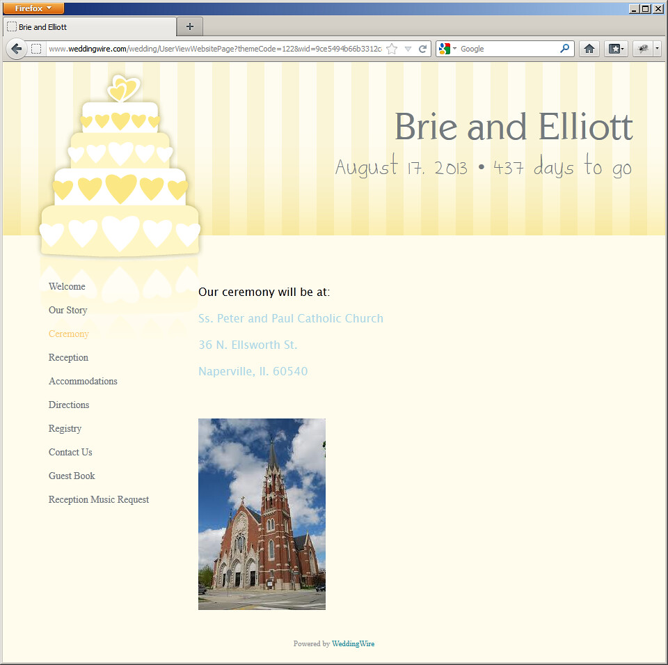 Image used by Brie and Elliott on their wedding website