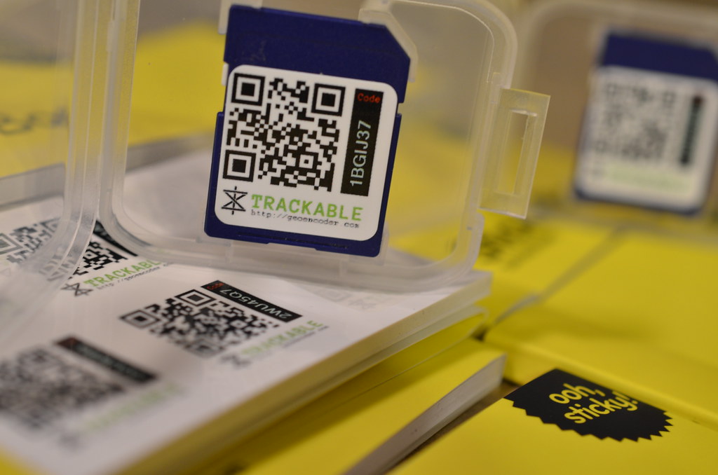 Trackable QR Code Stickers on SD Card