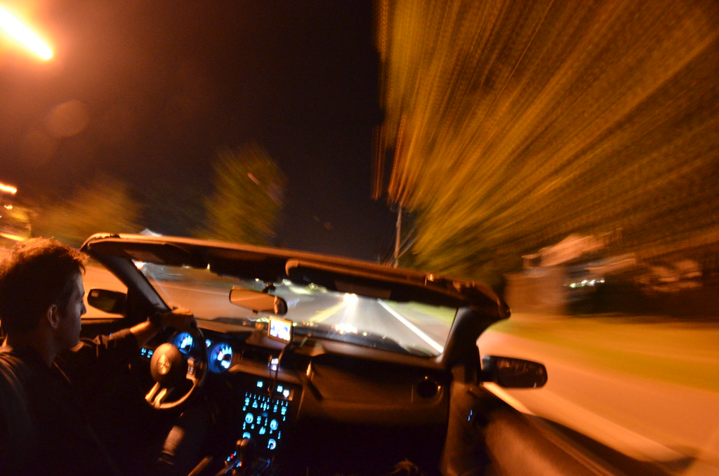 Driving a Convertible at Night