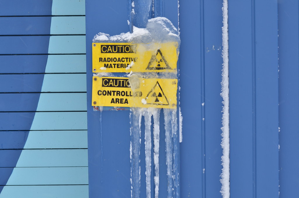 Ice Covered Radioactive Sign