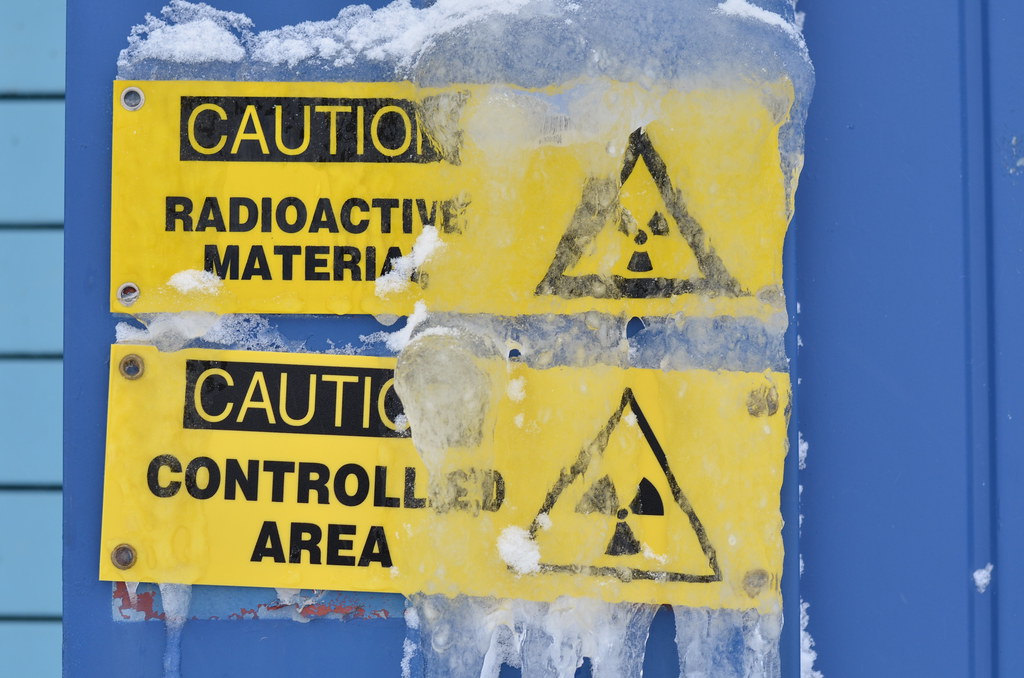 Ice Covered Radioactive Material Sign