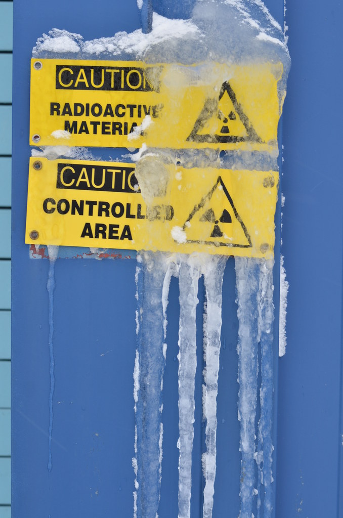 Icicles on Radioactive Material Sign