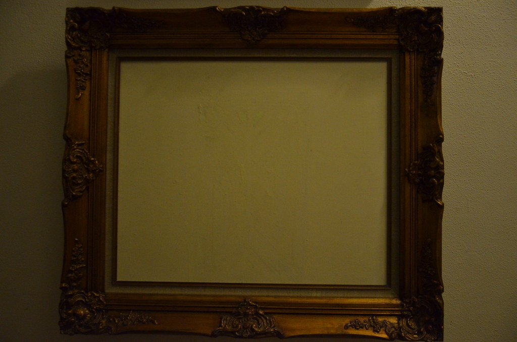 “Antenna” Glow in the Dark Painting in Antique Victorian Frame with Light on