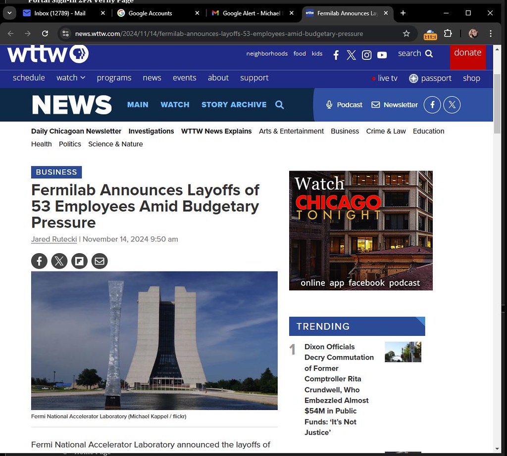 Fermilab Announces Layoffs of 53 Employees Amid Budgetary Pressure